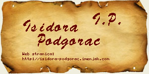Isidora Podgorac vizit kartica